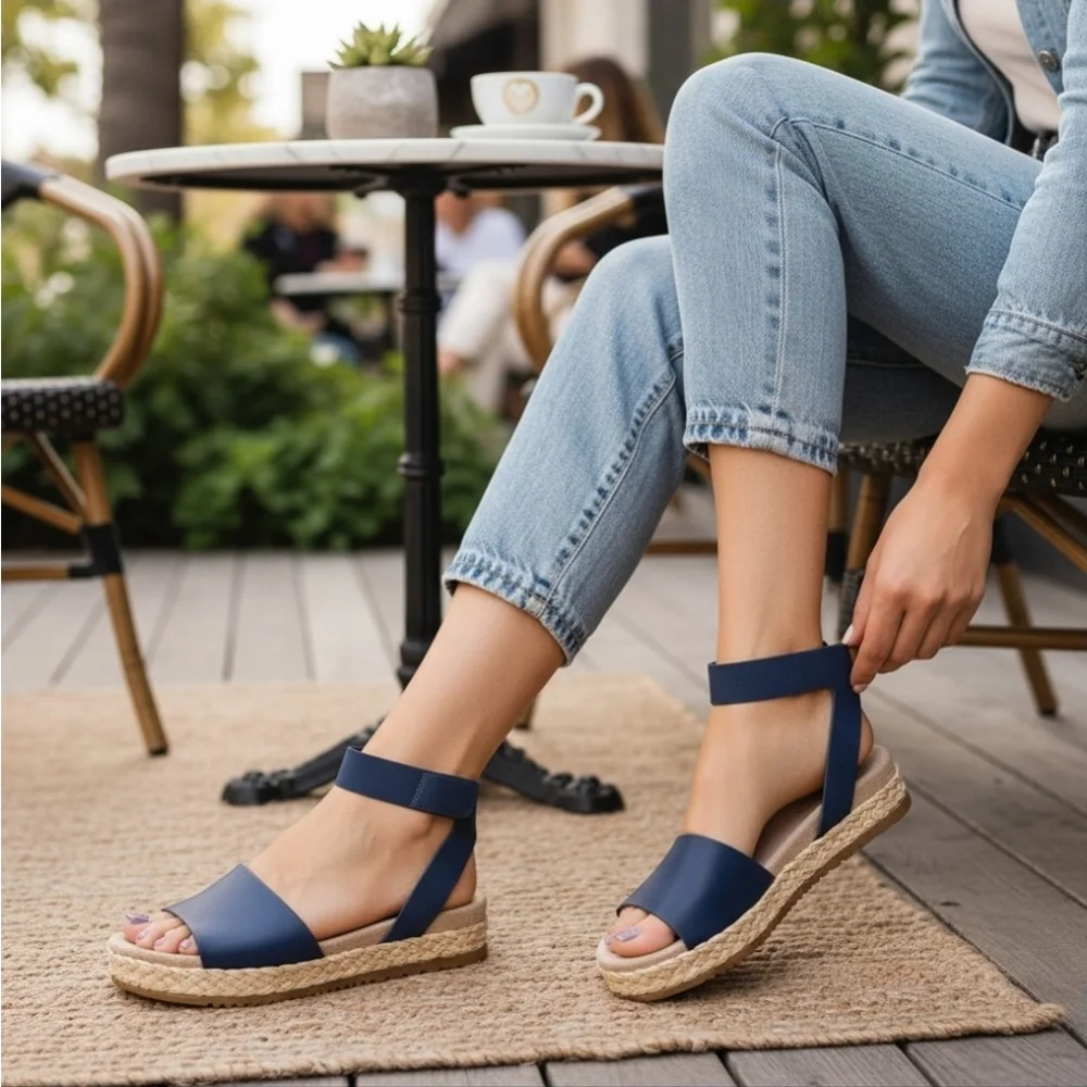 Soul Naturalizer Women Strappy Flat Elegant Braided Espadrille Sandal 9 M Blue - Picture 16 of 16
